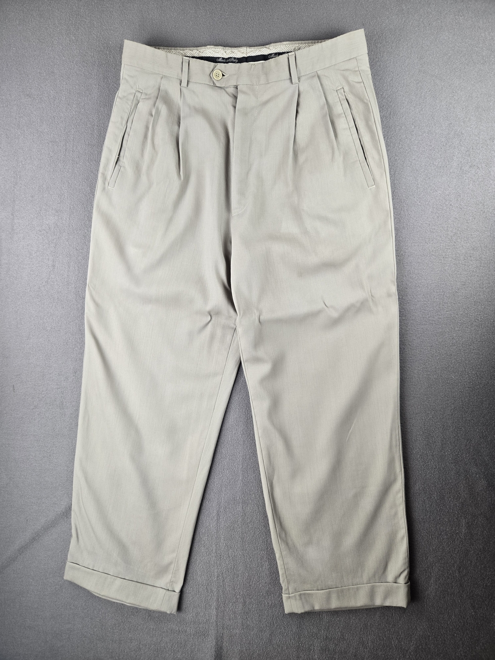 Lanificio d Adorno Super 110 S Men's Classic Pleated 100% New Wool Dress Pants.